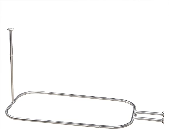 Zenna Home 34941ss Neverrust Aluminum Hoop Shower Curtain Rod For Claw Foot Tubs Chrome Amazon Co Uk Kitchen Home