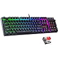 Redragon Mechanical Gaming Keyboard with Red Switches, Wired Keyboard Mechanical with RGB Backlit, Fully Progammable, Durable Aluminum Frame, Anti-Ghosting for PC Windows Mac, K565, Black