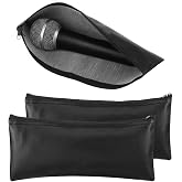 XLIUAX 2 Pack Microphone Case, Microphone Bag Mic Case Black Zipper Pouch | PU Leather Zipper Storage Pouch for Wireless Travel Portable Shockproof Vocal Mic Protector Accessories 8.66 x 4.13 Inches
