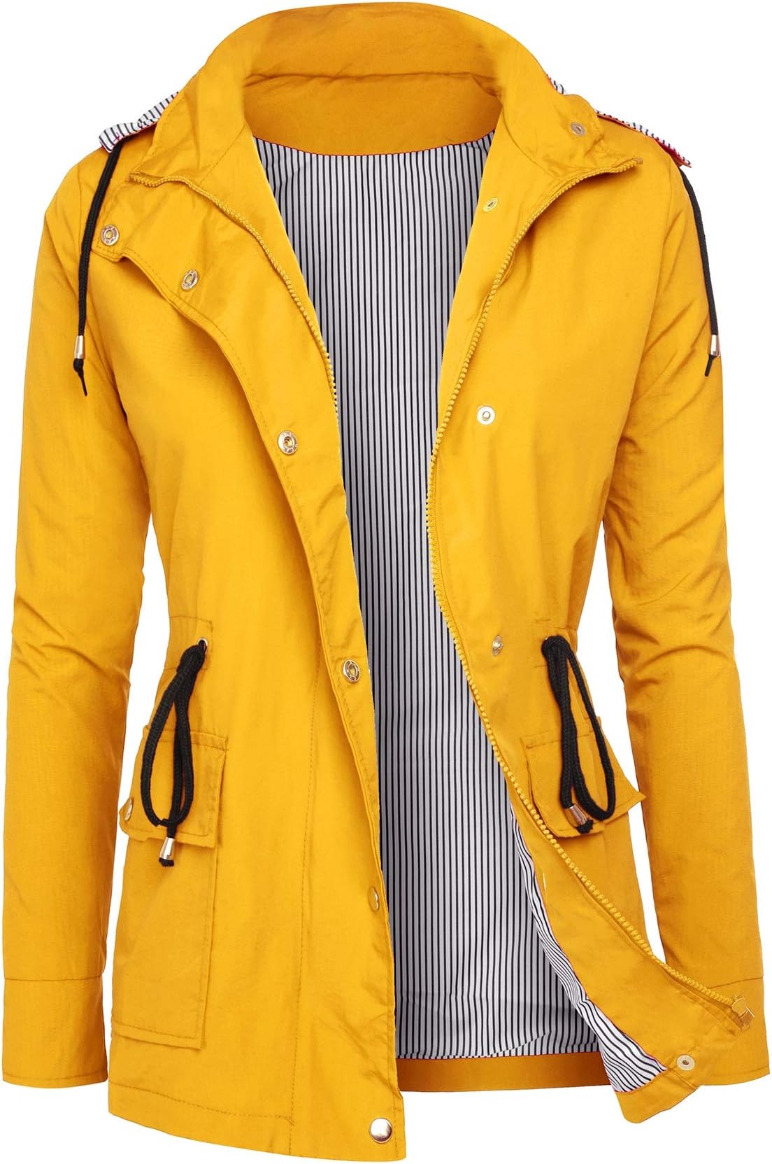 RAGEMALL Women's Raincoats Windbreaker Rain Jacket Waterproof Lightweight Outdoor Hooded Trench Coats