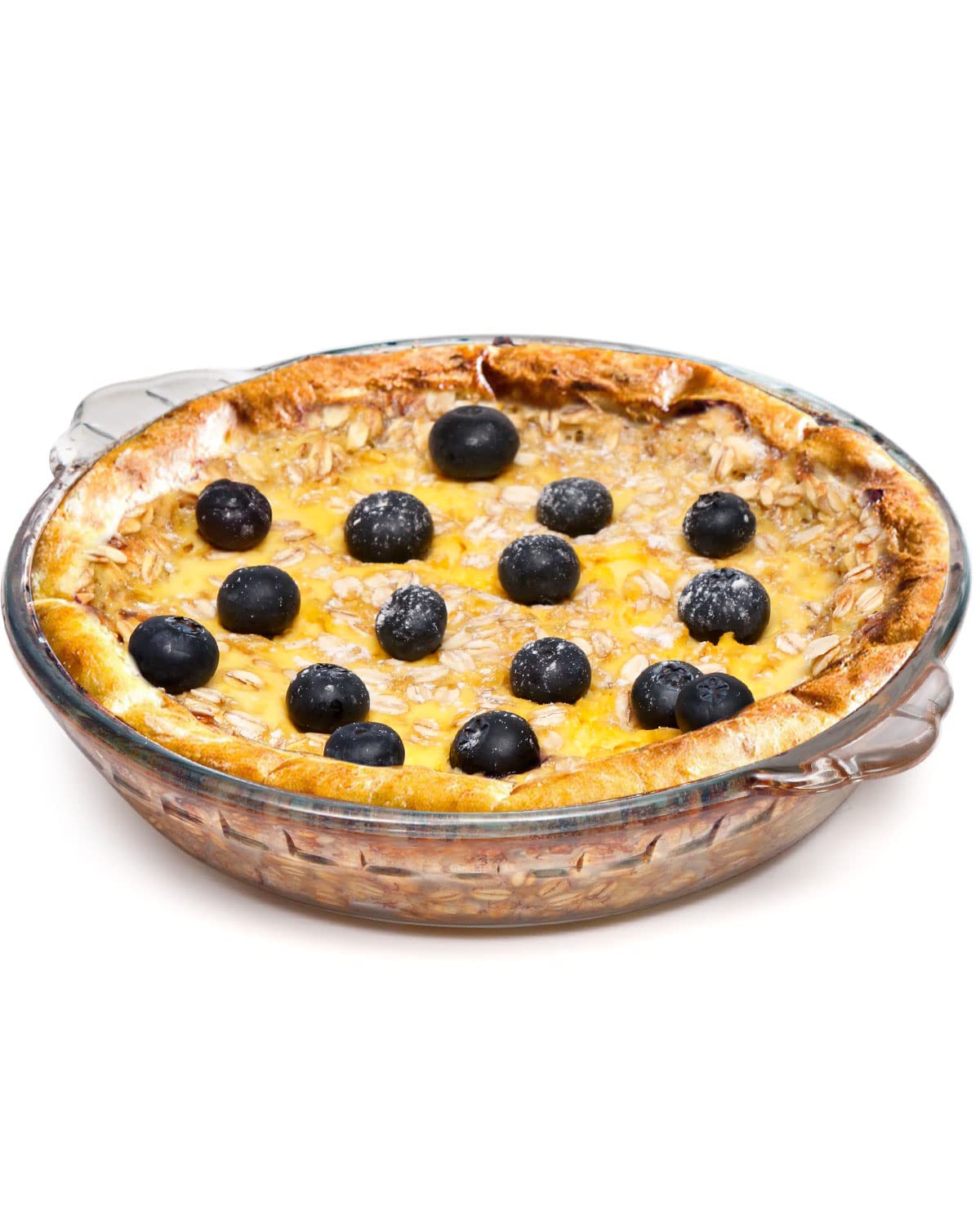 NUTRIUPS Glass Plate Small Glass Pie Dish, 6.5 Inch Glass Pie Dish, 550ml Pie Dish Individual, 16.5cm Individual Glass Pie Dish with Handle, Mini Pie Plate for Pie, Flan, Tart, Quiche