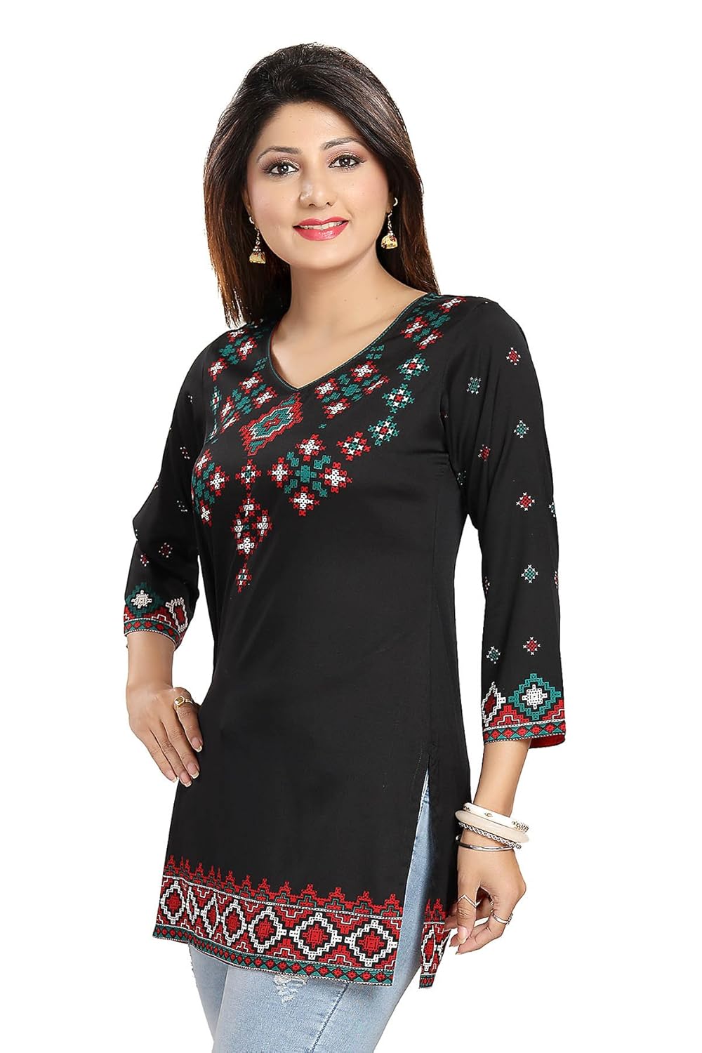 color petal women's crepe short kurti