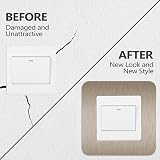 JJWNMLL 4 Pcs Light Switch Cover Plates Champagne 3.38 Inch Surround view 6