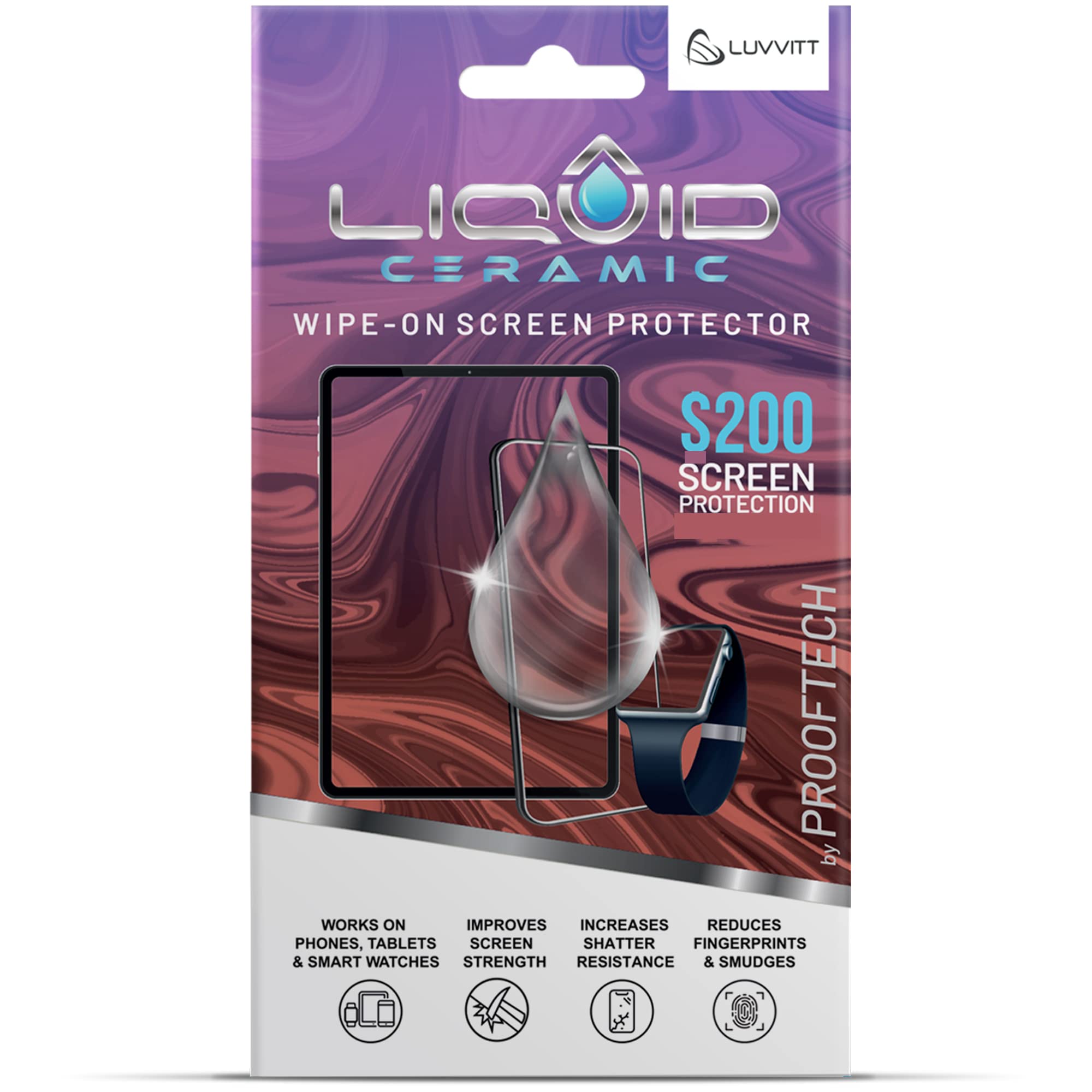 Photo 1 of LIQUID CERAMIC Glass Screen Protector With $200 Coverage | Wipe On Shatter and Scratch Resistant Nano Protection for All Phones Tablets and Smart Watches - Universal
