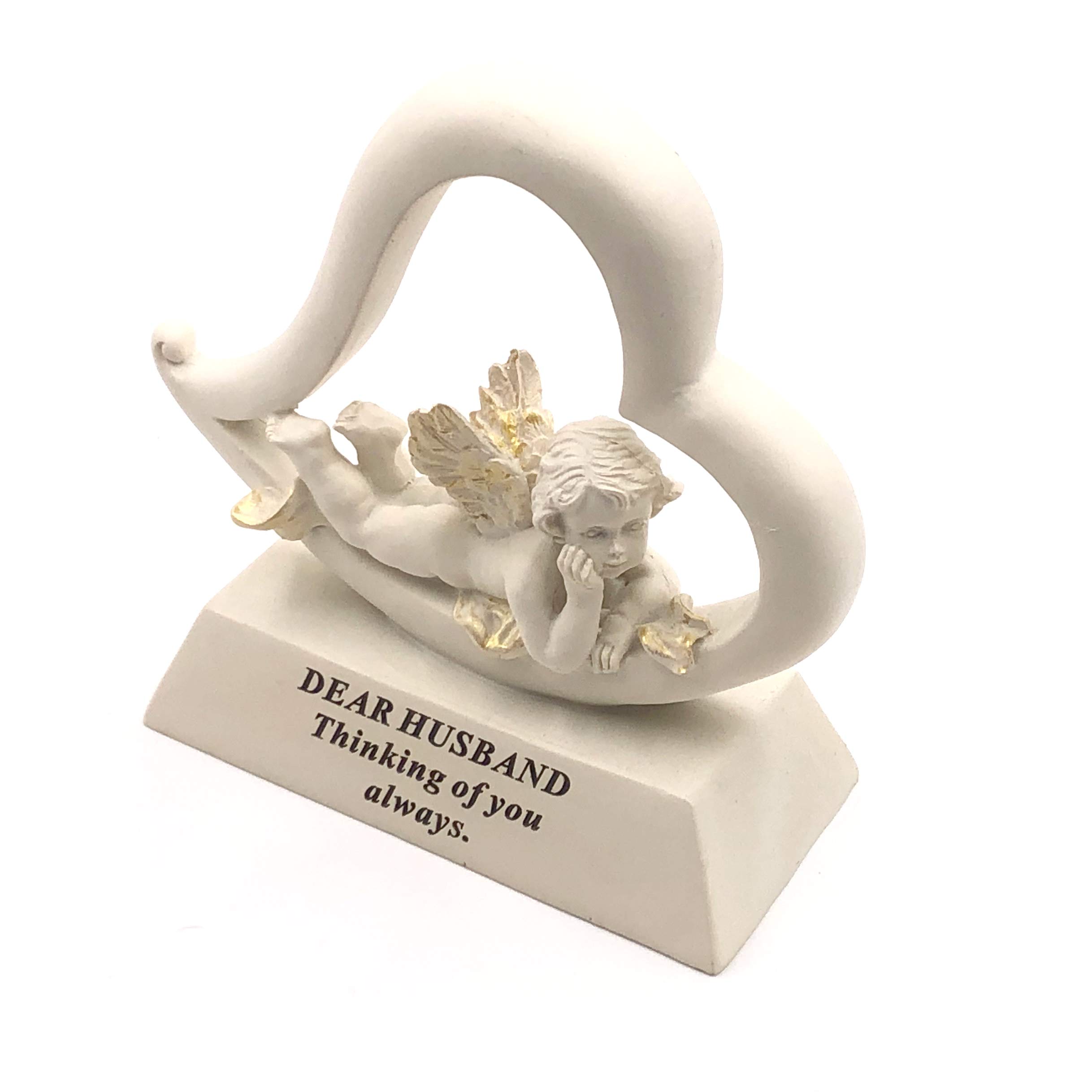 Husband memorial remembrance Heart Cherub Ornament