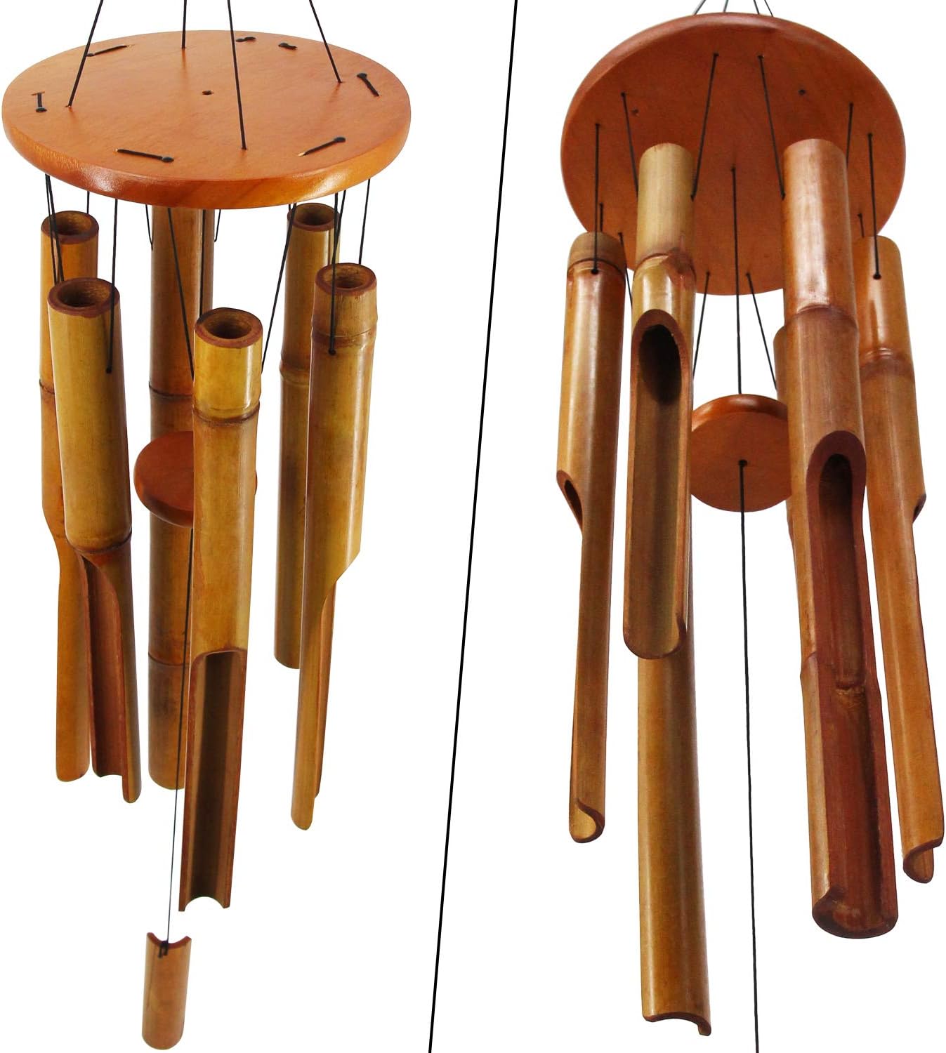 ASTARIN Bamboo Wind Chimes Outdoor, Wooden Wind Chimes for Outside with Melody Deep Tone, 38" Classic Zen Garden Windchime for Relaxation, Grace.Home Décor for Patio, Garden or Indoor : Garden & Outdoor
