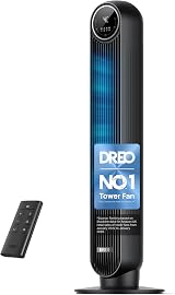 Dreo 20dB Silent Tower Fan 28 ft/s Remote 90° Oscillation 8 Speeds