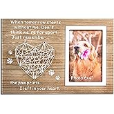 VILIGHT Dog Cat Memorial Gifts - Paw Prints Sympathy Picture Frame for Pet Loss - 4x6 Inches Photo