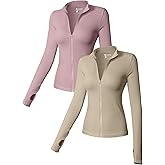 OQQ Womens 2 Piece Long Sleeve Tops Stand Neck Front Zipped Stretch Fitted Underscrubs Tee Shirts Tops
