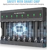 POWEROWL AA Rechargeable Batteries with Charger 8 Slots USB NiMH Kit view 3