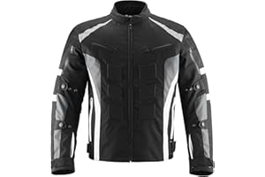 ILM Motorcycle Jacket with CE Armor for Men Enduro Touring Dualsport Riding Water Resistant Textile All-weather B02