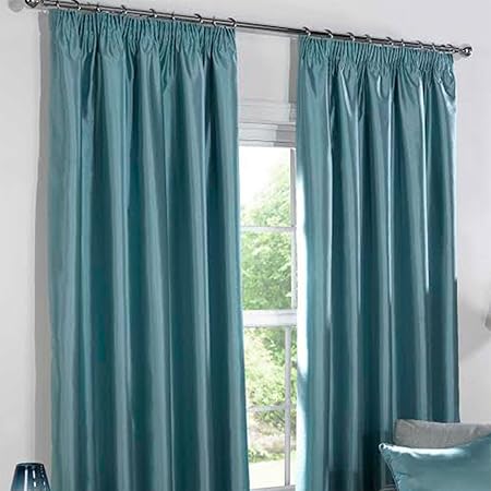 Rapport Blackout Eyelet Curtains Blue 90x90 Inches Amazon Co Uk