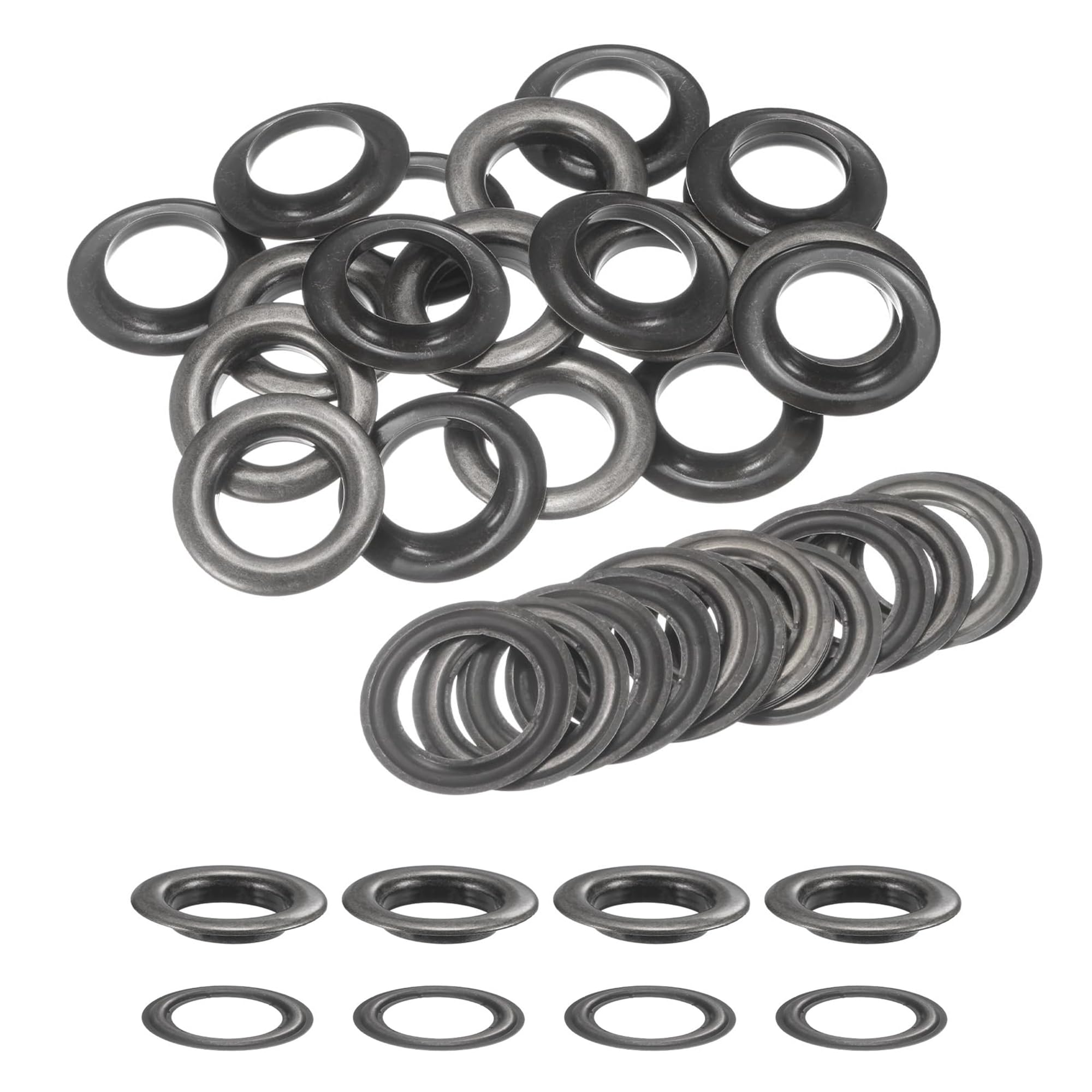 Trimming Shop Iron Eyelets Grommets with Washers for Pool Covers, Leathercraft, Tarpaulin, Vinyl Banners, Yoga Mat, Art and Craft, DIY Projects, 20mm, Gunmetal, 100pcs