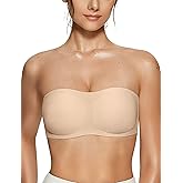 Vertvie Women's Wireless Strapless Bra Seamless Padded Bandeau Bra Non-Slip Silicone Tube Top Push Up Convertible Bralette