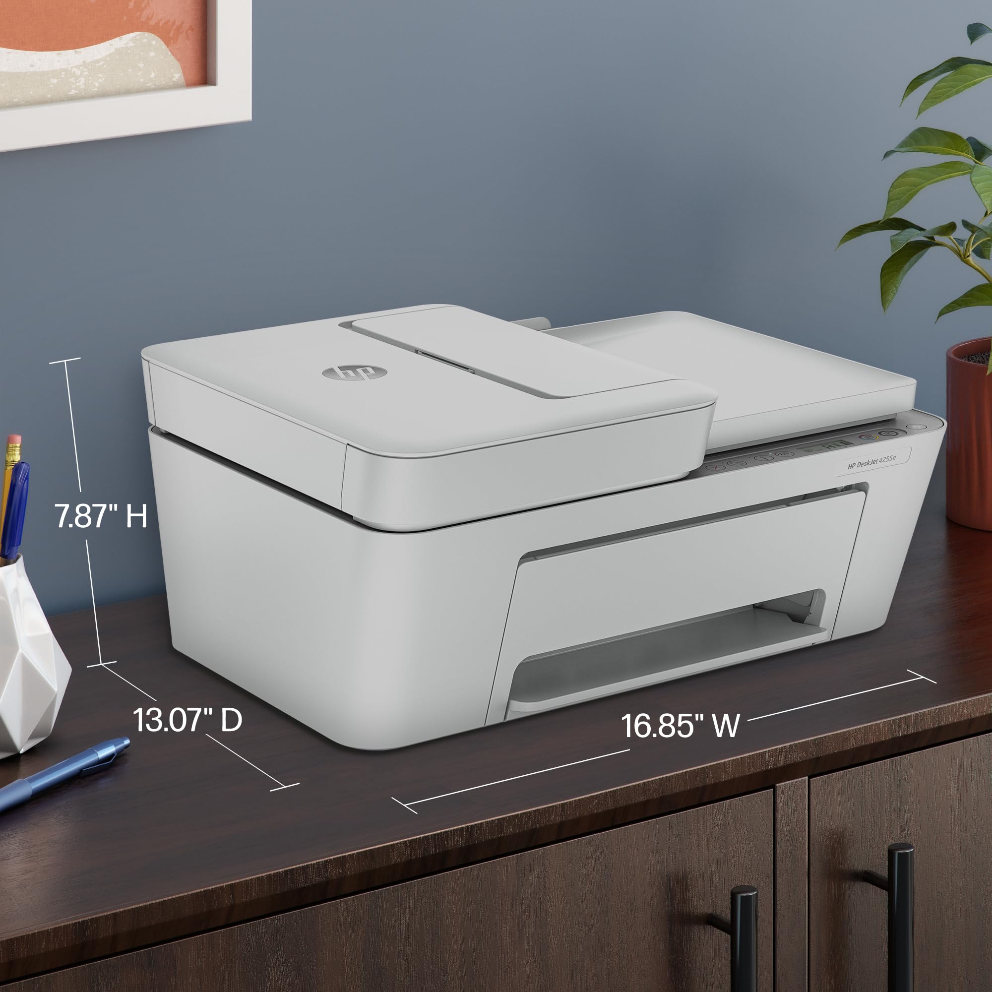 HP DeskJet 4255e Wireless All-in-One Color Inkjet Printer, Scanner, Copier, Best-for-Home, 3 Month Instant Ink Trial Included, AI-Enabled (588S6A)