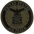 United States Air Force USAF Circular Seal Embroidered Patch, with Iron-On Adhesive (Woodland/Green)