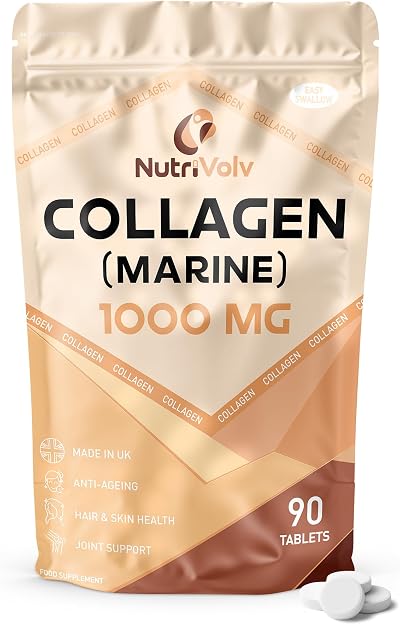 NutriVolv Marine Collagen 1000mg Supplement for Skin & Joints - 90 Tablets