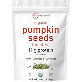 Organic Pumpkin Seeds, 4lbs | Raw, Unsalted, & Shelled – Whole Pepitas | Pumpkin Seeds to Eat | Great for Baking, Smoothies, 