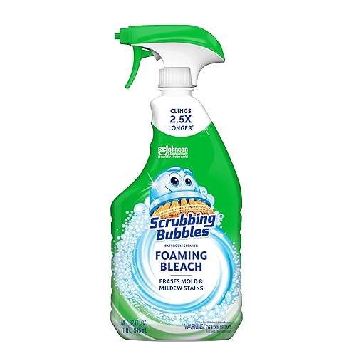 Scrubbing Bubbles Foaming Bleach Bathroom and Shower Cleaner Disinfectant Spray, Helps Erase Mold & Mildew, 32oz
