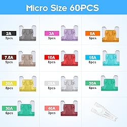 JOREST 60Pcs Car Fuse Kit - Replacement Fuses