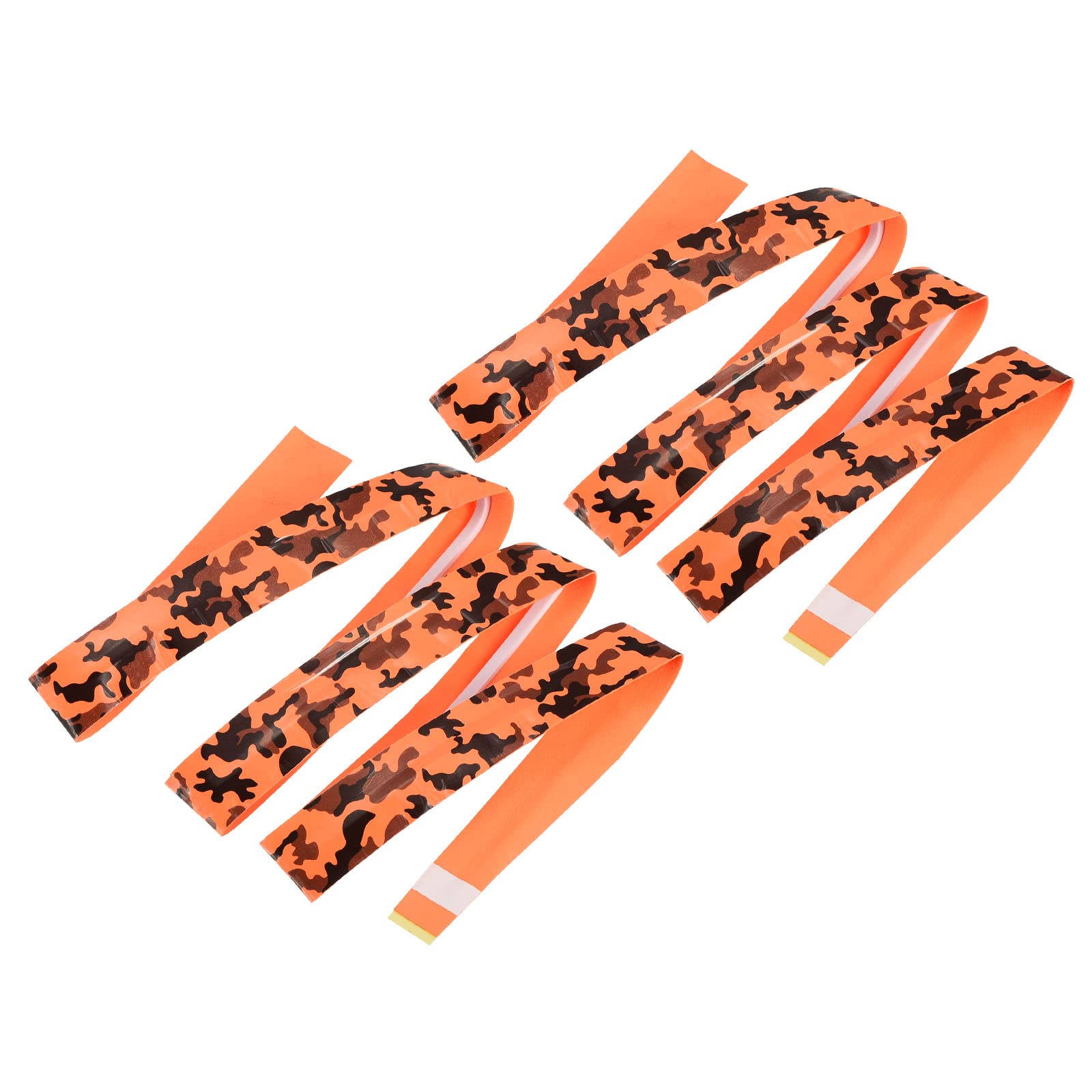 PATIKIL Racket Overgrip with Damping Ridges, 2 Pack PU Grip Tape Non-Slip Absorbent Camo Pattern for Tennis Badminton Fishing Rod, Orange