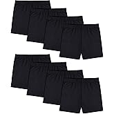 FEQO 8 Pack Cotton Girls Bike Shorts Girls Cartwheel Shorts Under Dress Dance Short for Girl Multi-Color
