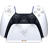 Razer Quick Charging Stand for PlayStation 5: Quick Charge - Curved Cradle Design - Matches PS5 DualSense Wireless Controller - One-Handed Navigation - USB Powered - White (Controller Sold Separately)