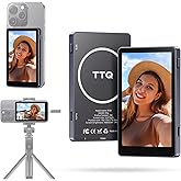 Vlog Selfie Monitor Screen, Magnetic Phone Vlog Selfie Monitor Screen 4K 30fps Bluetooth Remote, Back Camera Monitor for Vlog