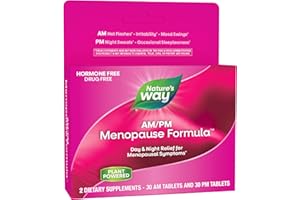 Nature's Way AM/PM Menopause Supplements for Women, Hot Flash Relief*, Night Sweats*, Restful Sleep*, Mood Swings*, Hormone-Free Formulas with Black Cohosh, Theanine, Valerian, 60 Tablets