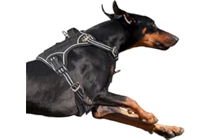 BUMBIN Tactical Dog Harness for Large Dogs No Pull, Famous TIK Tok No Pull Dog Harness, Fit Smart Reflective Pet Walking Harness for Training, Adjustable Dog Vest Harness with Handle Black XL