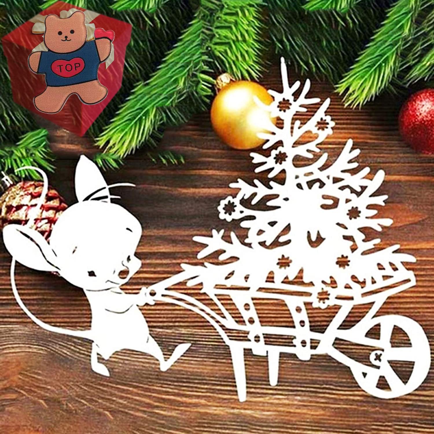 Cute Mice Cutting Dies for Card Making，Cute Mice Cutting Dies Cut Stencils for DIY Scrapbooking Photo Album Decorative Embossing Paper Dies for Card Making Templated+Cute Brooch Pin (Cartoon Mouse006)