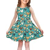 Tongluoye Girls Summer Dress with Pockets Casual Sleeveless Midi Dress for 4-14 Years