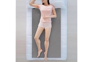 REAENG Grounding Mat for Bed, Grounding Sheets Blanket with Grounding Cord, Earthing Mat Grounding Pad (Grey, 35 * 104inch)…)