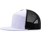 Oversize XXL Blank Flatbill Mesh Snapback Cap Extra Large 6 Panel Camper Style Hat for Men Big Head 23.6"-25.6"