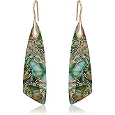 Wovanoo Natural Stone Earrings for Women Boho Triangles Dangle Drop Earrings
