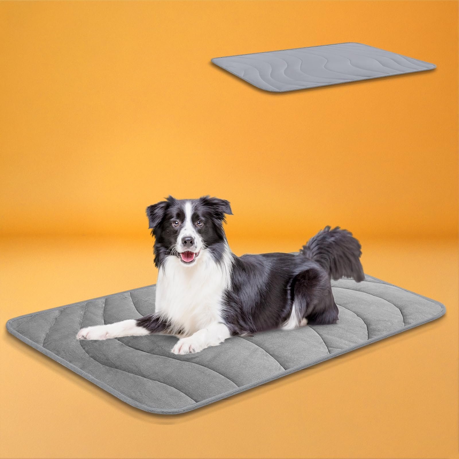 Photo 1 of Cozyide Dog Crate Pad, Extra Large Reversible Dog Cooling Mat(Cool & Warm), Washable Soft Crate Mat for All Season, 40" L x 28" W, Dark Grey & Light Grey