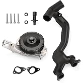 Engine Water Pump for Land Rover LR4/Range Rover 2010-2013 5.0L V8 Only | with Engine Oil Cooler Inlet Connector and Water Pump Outlet Thermostat Crossover Pipe Tube