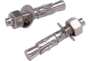 Bolt Dropper 3/8" X 2-1/4" Stainless Wedge Anchor (10pc), 18-8 Stainless Steel Corrosion Resistant Commercial Grade Washers and Nuts Included Choose Size by Bolt Dropper