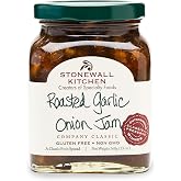 Stonewall Kitchen Roasted Garlic Onion Jam, 13 Ounces | Slow-roasted garlic jam made with sweet onions and balsamic vinegar. A gourmet topping and sandwich spread
