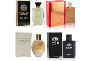 AFLUXE Cologne for Men Set 4 Combo Sets(Obscure/Vintage Oud/Aqua Black/Oud Rouge) Eau De Parfume/Toilette Natural Spray Each 100ML Men Perfume Long Lasting Fragrance for Daily Use