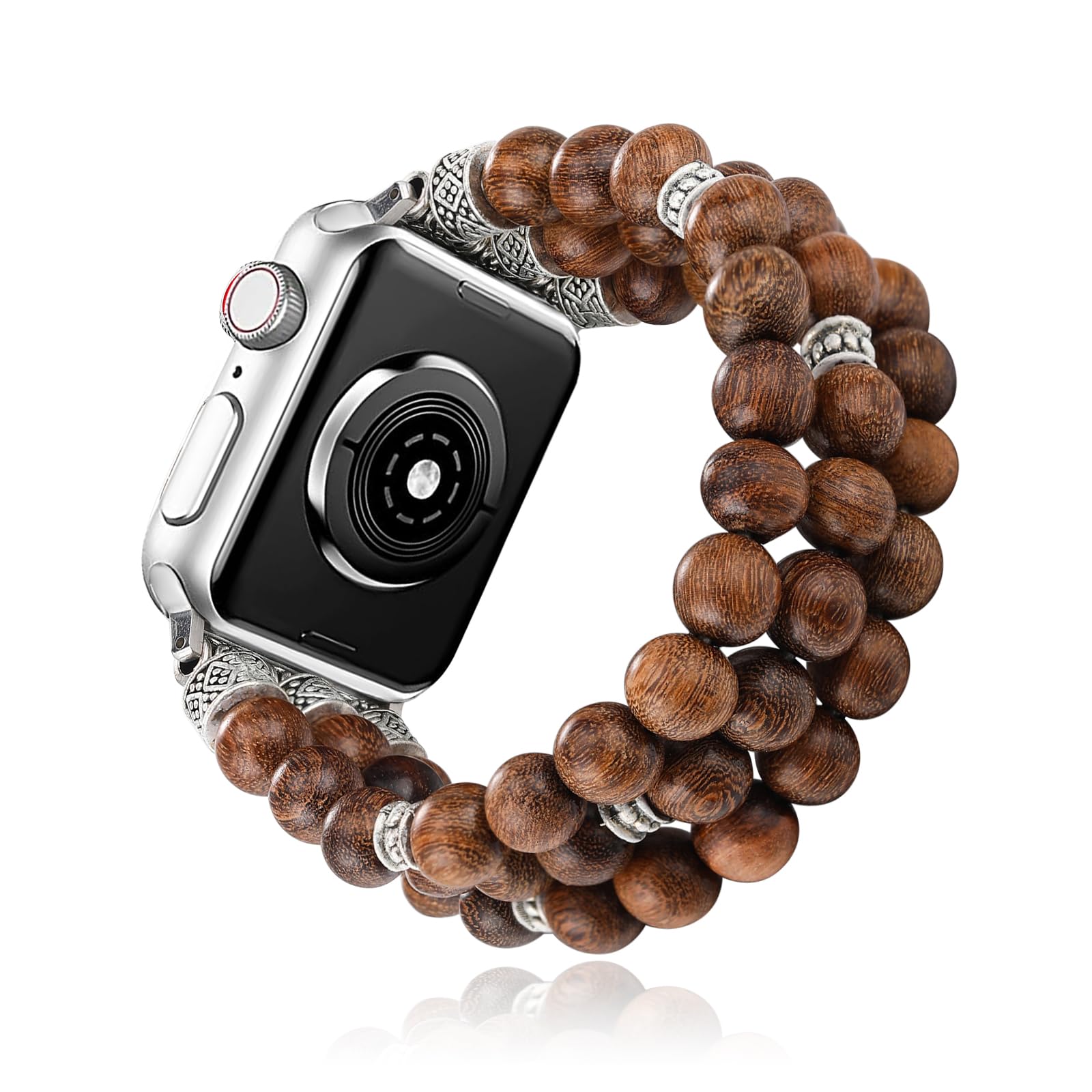 CHARMINGO Natural Stone Beads Bracelet Compatible with Apple Watch Bands 38mm 40mm 41mm 42mm 44mm 45mm 46mm 49mm - Series 10 9 8 7 SE Ultra 2 Series 6/5/4, Bracelet, 42mm(Series 3)/44mm/45mm/46mm/49mm