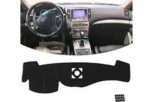 KEYOOG Dashboard Cover Dash Mat Fit for in-finiti 2013-2008 G37 G25 G35 /2015-2014 Q60 (V36 Body Code,W/o HUD),Car Dash Board Mat Anti-Glare Carpet,Non-Slip Pad Sunshield Protector (Black)