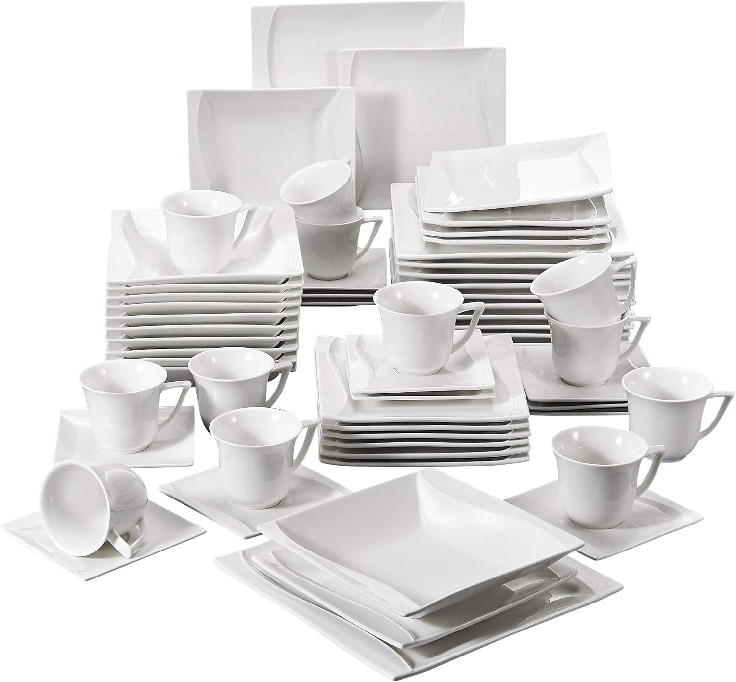 MALACASA, Serie Carina, Kombiservice Set für 12 Personen (60 tlg Kombiservice)