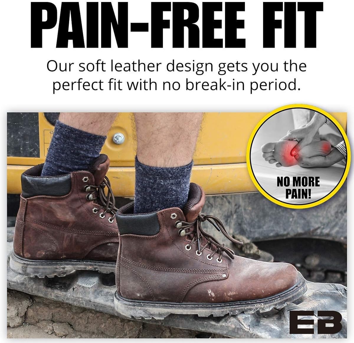  | EVER BOOTS"Tank" Men's Soft Toe Oil Full Grain Leather Work Boots Construction Rubber Sole | Industrial & Construction Boots