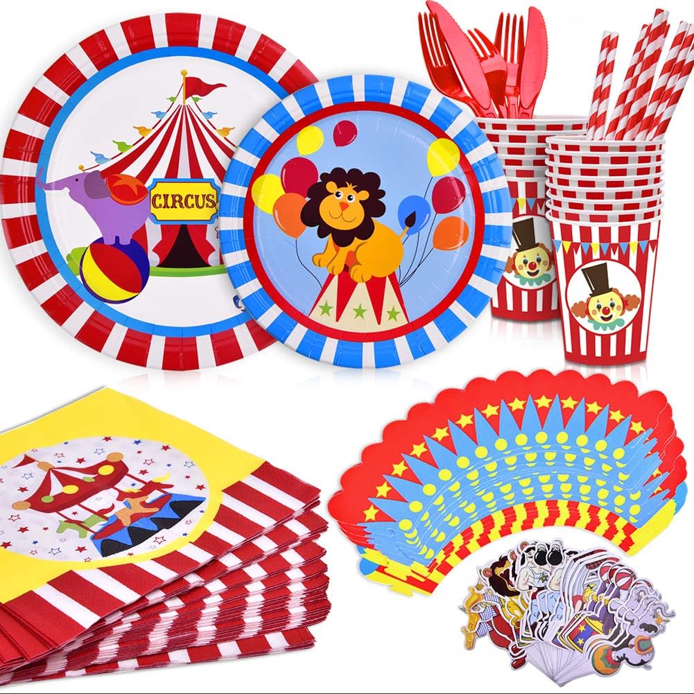 Carnival Circus Party Supplies Plates Dessert Plates Tableware For Kid Birthday Party Decorations Supplies