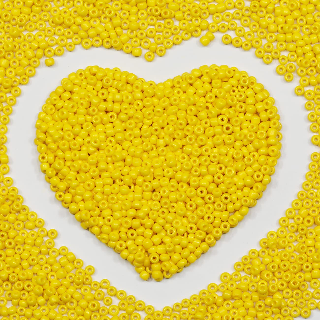 3mm Yellow Color Seed Beads for Jewelry Making 110 Grams About 4000pcs,8/0 Glass Craft Beads for Making Earrings, Bracelets, Pendants, Waist Jewelry, DIY Handmade (Yellow 3mm)