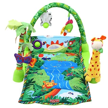N&M Kids Plastic Rainforest Music Soft Mat Activity Play Gym Toy (Green, 6 Months)