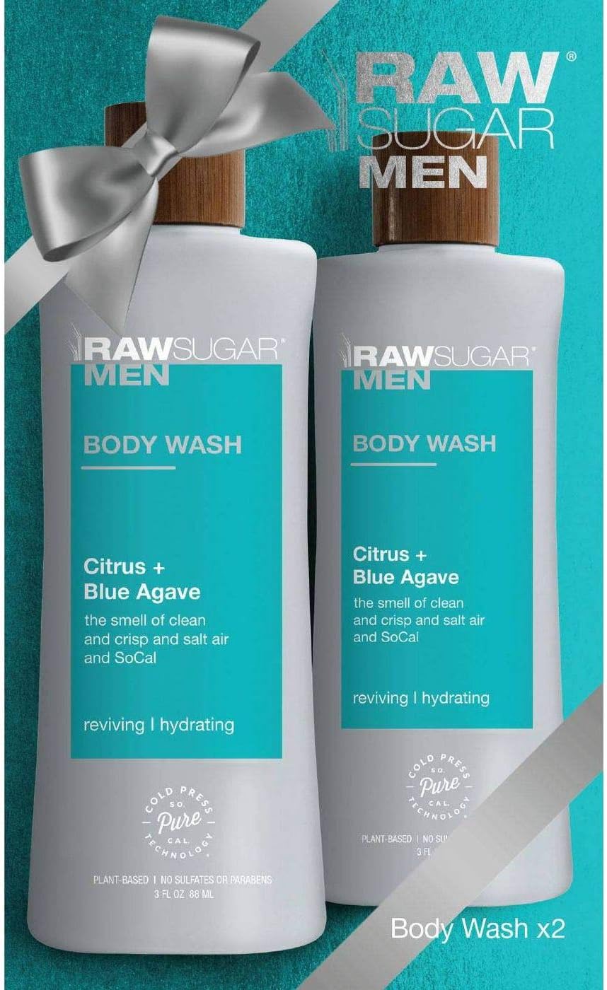 Raw Sugar Men's 2-Pack Body Wash Citrus + Blue Agave Gift Set, pack of 1