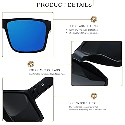 LYZOIT Square Sunglasses for Men Women Polarized