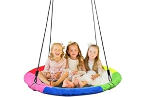 AIBETOMG Tree Swing,Saucer Flying Swing 40 Inch for Kids,900D Oxford Waterproof, 900lbs Weight Capacity,with Adjustable Hanging Straps, for Backyard, Playground, and Camping, Gifts for Kids